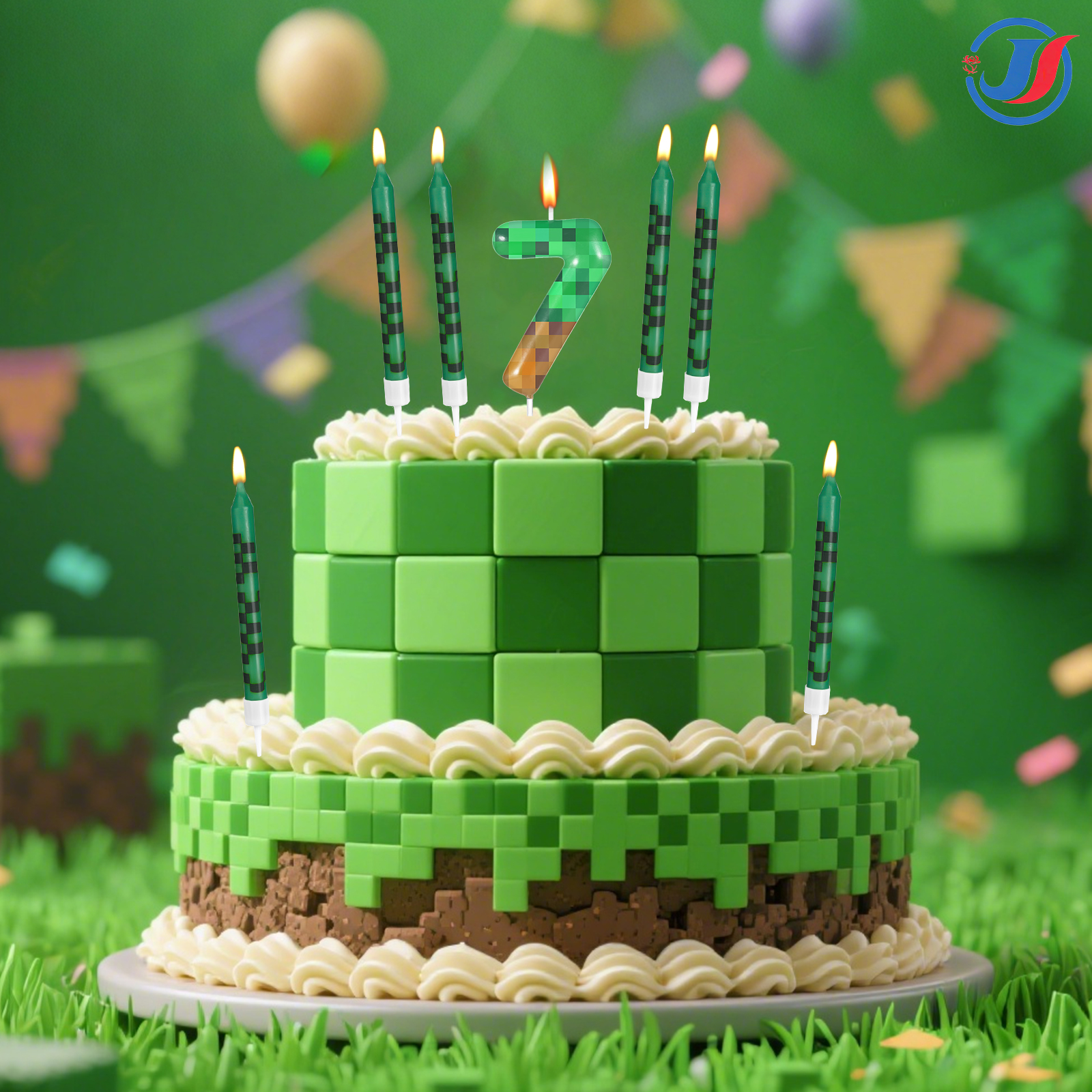 Candle Supplies Video - 7Pcs Pixel Miner Birthday Cake Candles