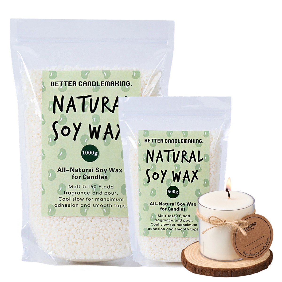 Candle Making Supplies Usa - 500g/1000g Natural Soy Wax DIY Handmade