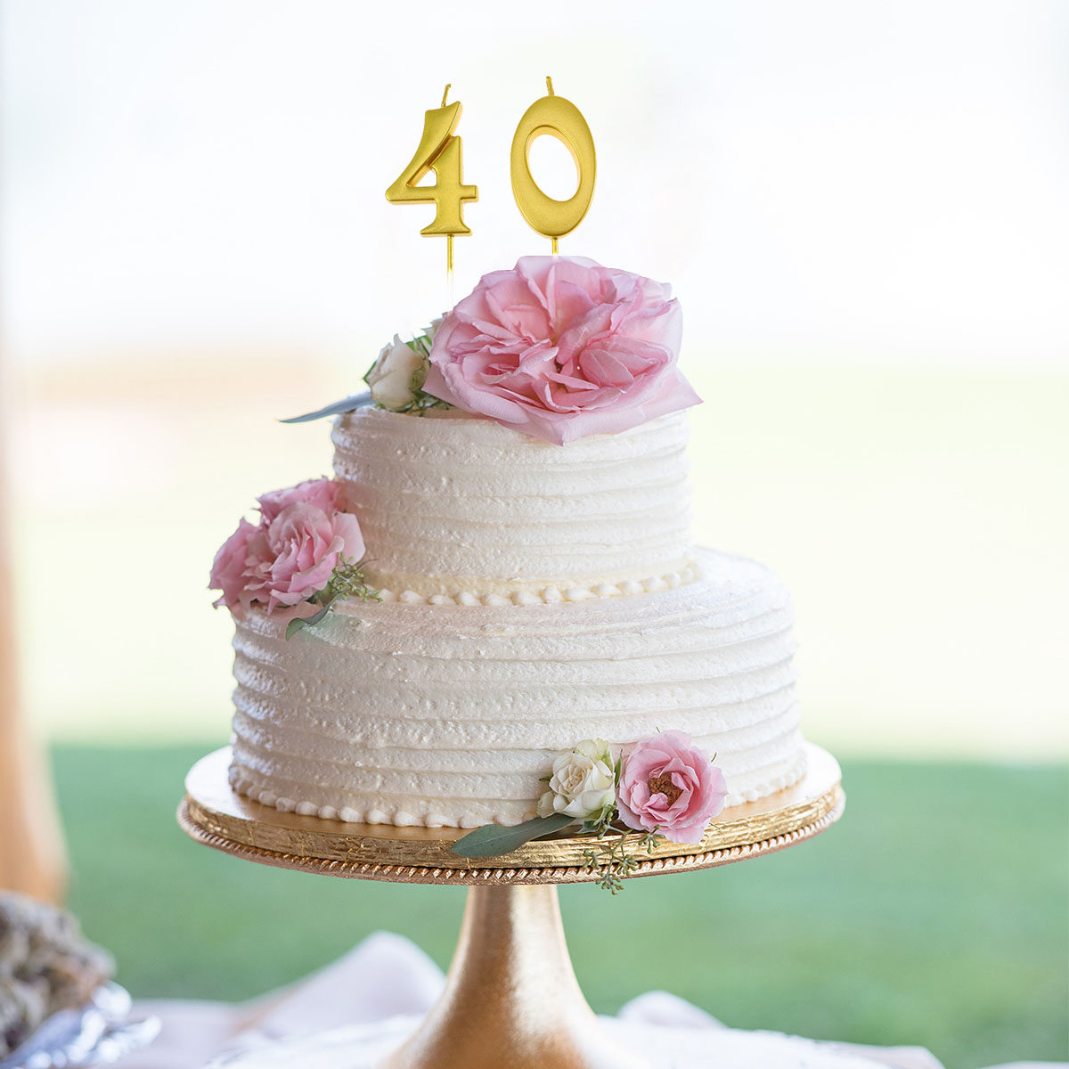 Candle Supplies Usa - 2Pcs Birthday Number 40 Golden Paraffin