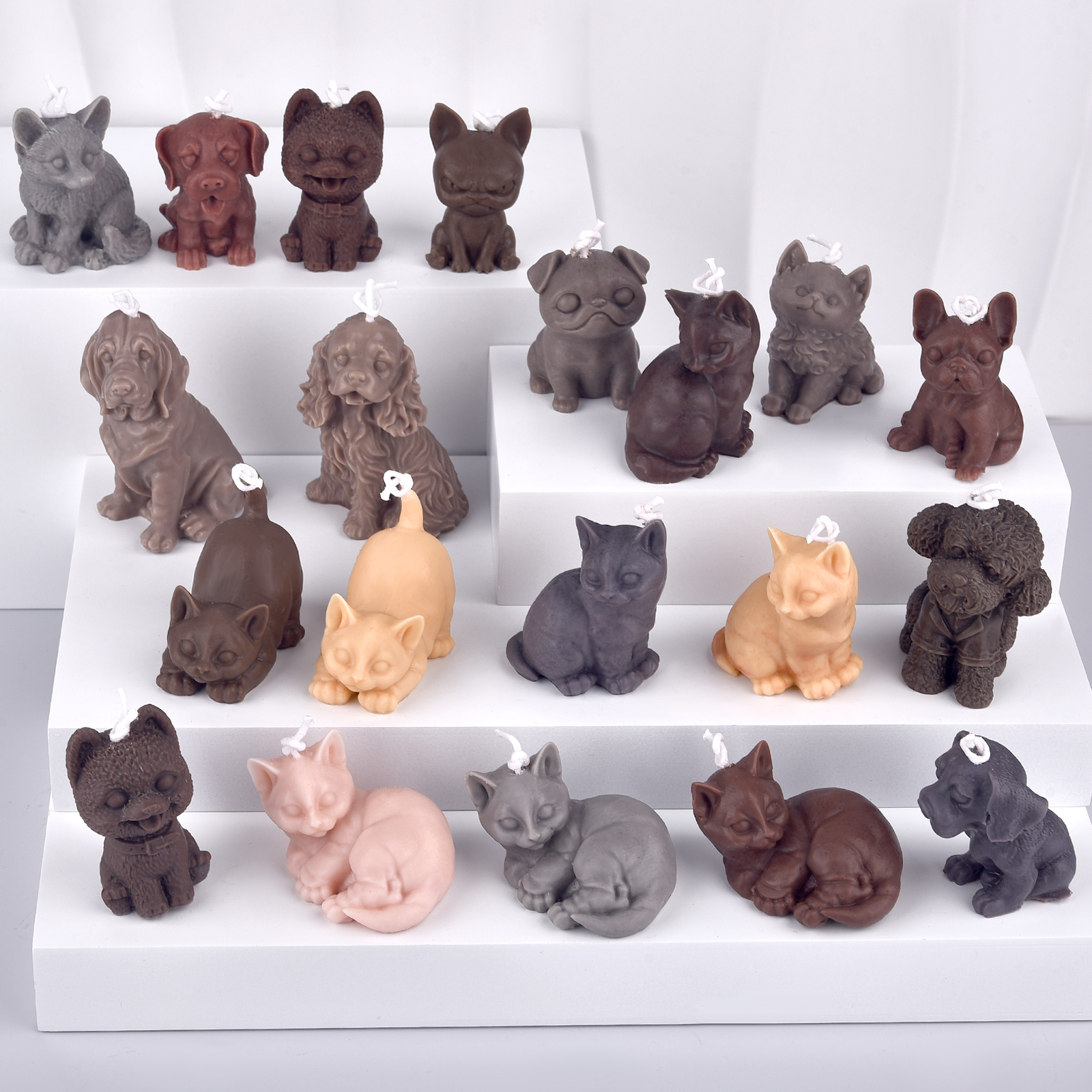 Candle Making Supplies Usa - 3D Dogs Cats Silicone Mold For