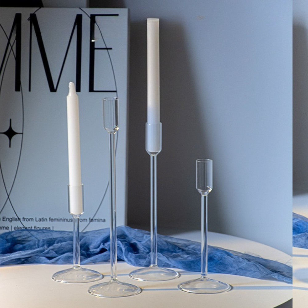 Candle Glass Supplies - Nordic Minimalism Clear Glass Candle Holder