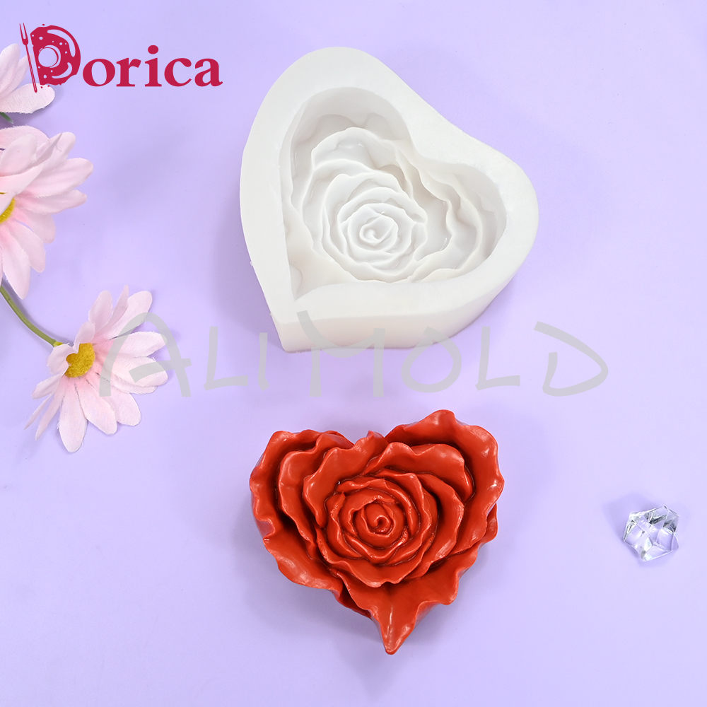 Candle Supplies Eu - Rose Heart Silicone Candle Mold DIY