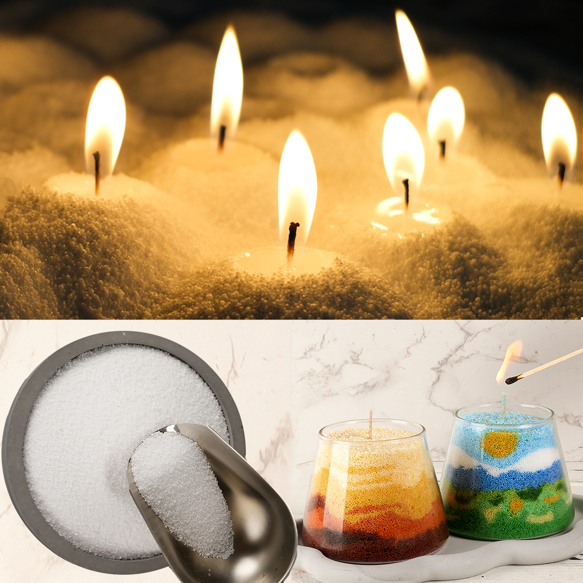 Candle Making Supplies Usa - 500g/1000g White Sand Wax Ice Flower