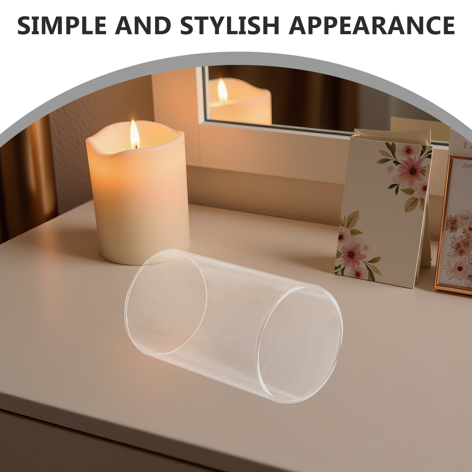 Candle Glass Supplies - Premium Clear Glass Cylinder Cover Open