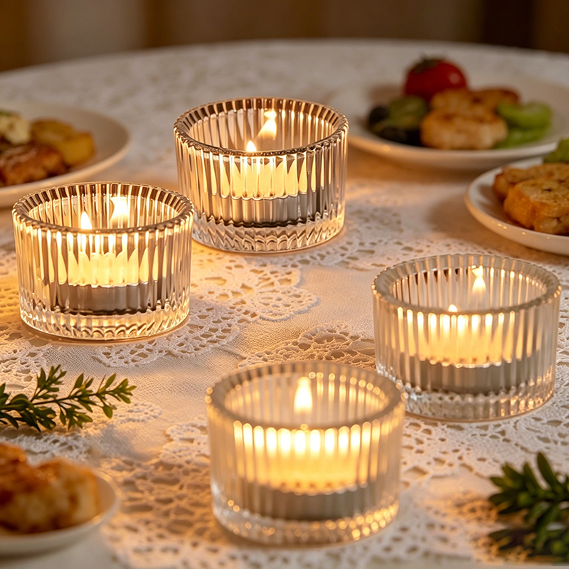 Candle Glass Supplies - Small Clear Mini Candlestick Table Glass