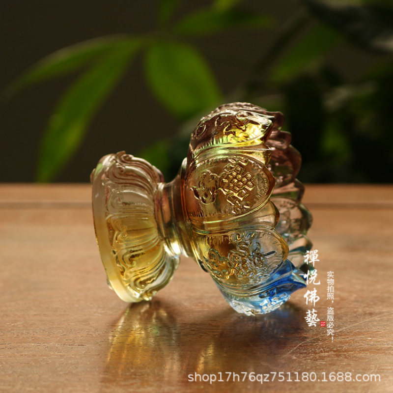 Glass Wealth Lotus Eight Auspi - مراجعة Candle Glass Supplies وسعره