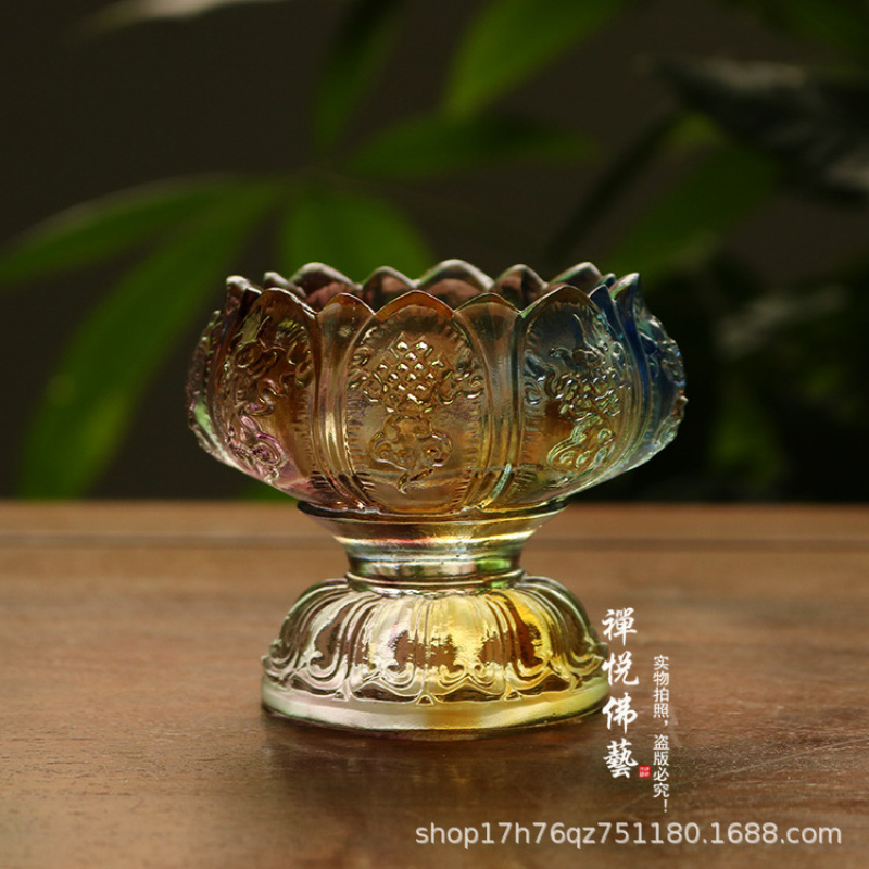 Glass Wealth Lotus Eight Auspi - مراجعة Candle Glass Supplies وسعره
