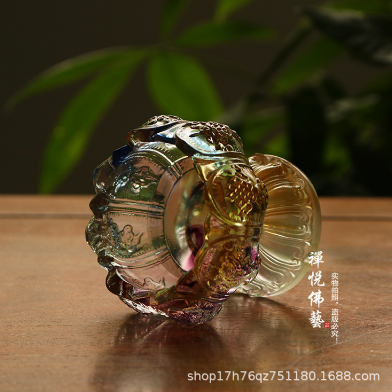 Glass Wealth Lotus Eight Auspi - مراجعة Candle Glass Supplies وسعره