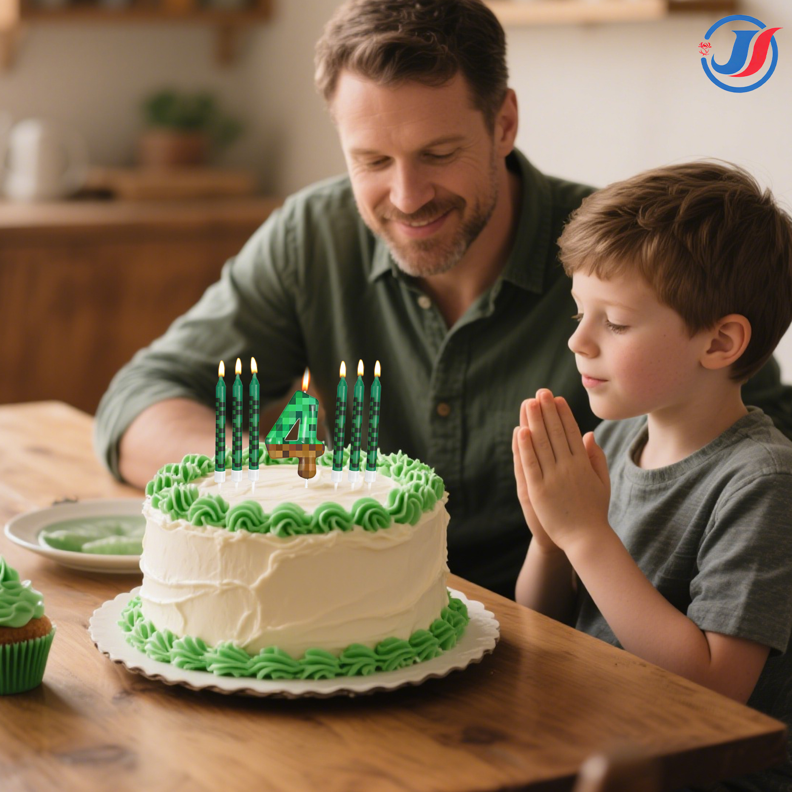 7Pcs Pixel Miner Birthday Cake - مراجعة Candle Supplies Video وسعره