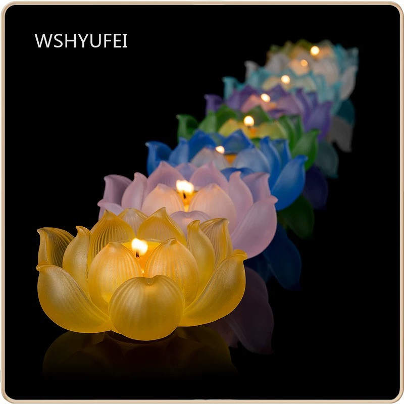 Glass Lotus Candlestick Househ - مراجعة Candle Glass Supplies وسعره