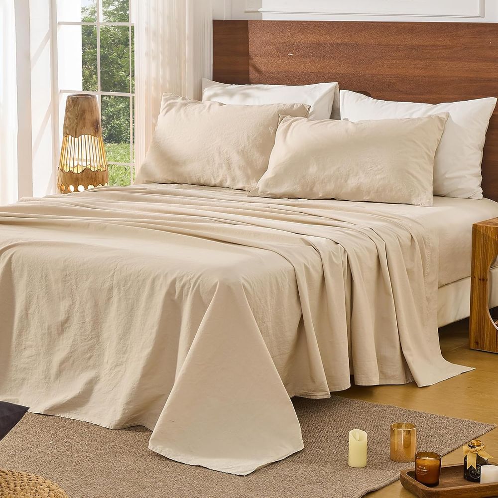 Queen Size Linen Bed Sheets -  - مراجعة Cotton Wick 6 Inch وسعره