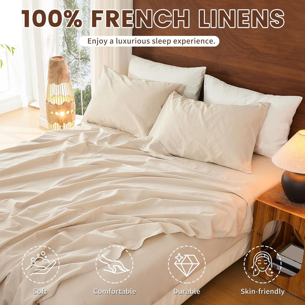 Queen Size Linen Bed Sheets -  - مراجعة Cotton Wick 6 Inch وسعره