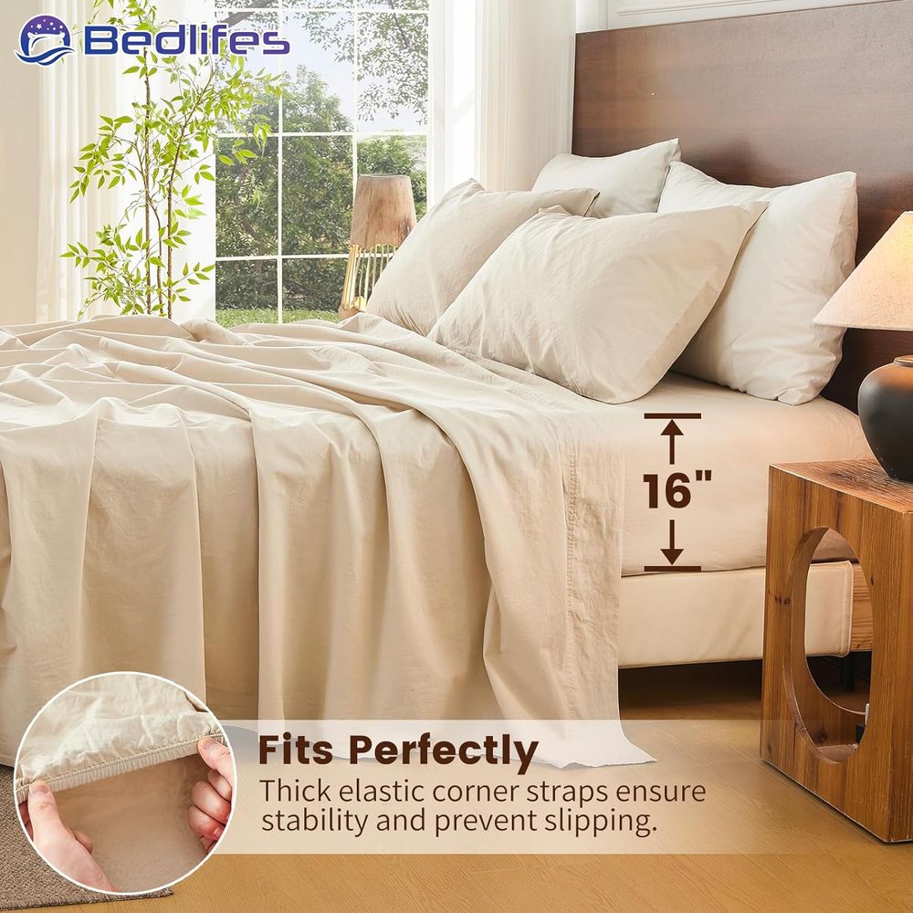 Queen Size Linen Bed Sheets -  - مراجعة Cotton Wick 6 Inch وسعره