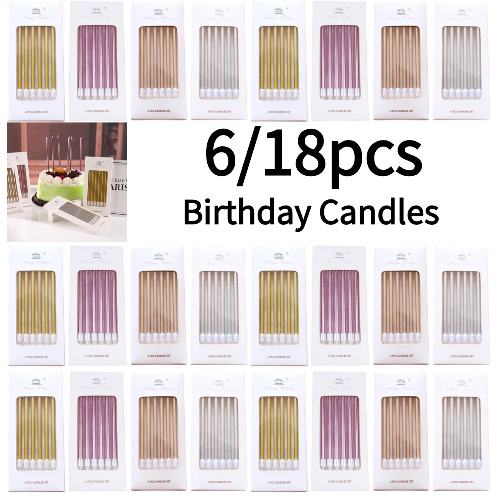 6/18pcs Metal Gold Silver Birt - مراجعة Candle Supplies Usa وسعره