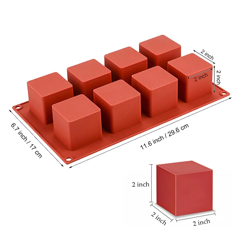 8 Cavity Square Mousse Cake Mo - مراجعة Candle Supplies Eu وسعره