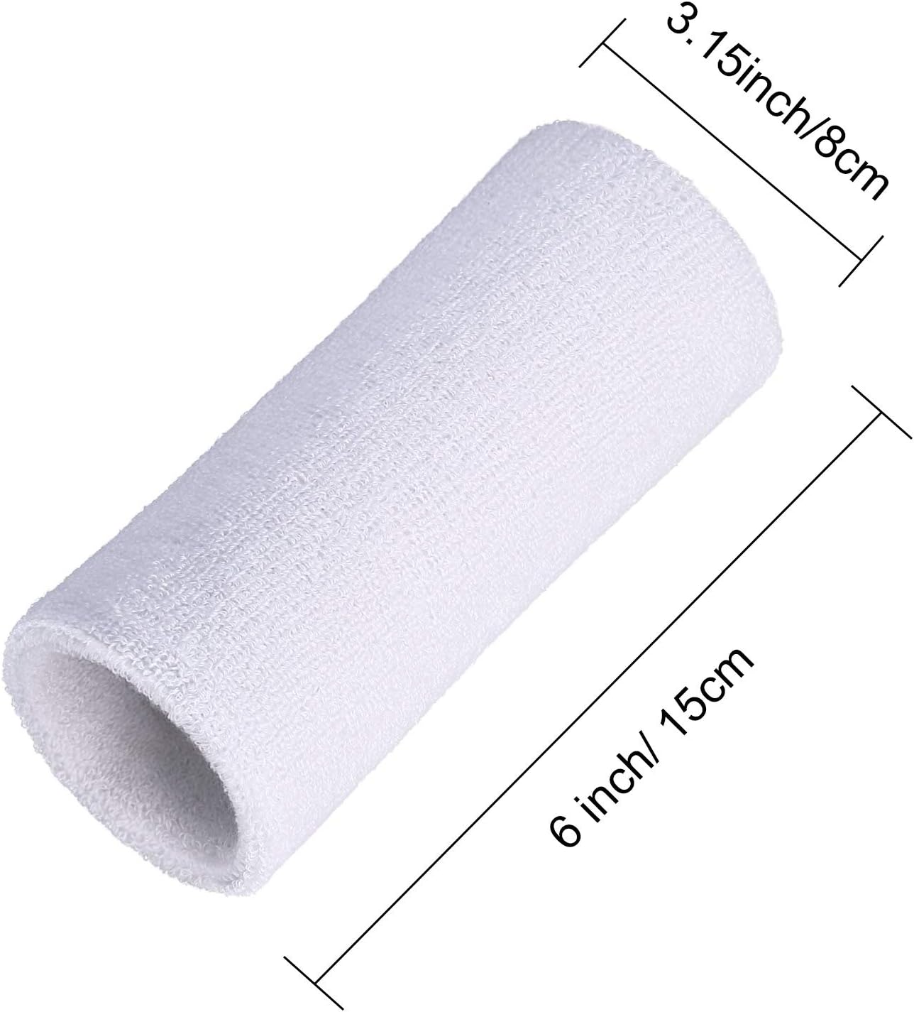 2 Pack 6-Inch Wrist Sweatbands - مراجعة Cotton Wick 6 Inch وسعره