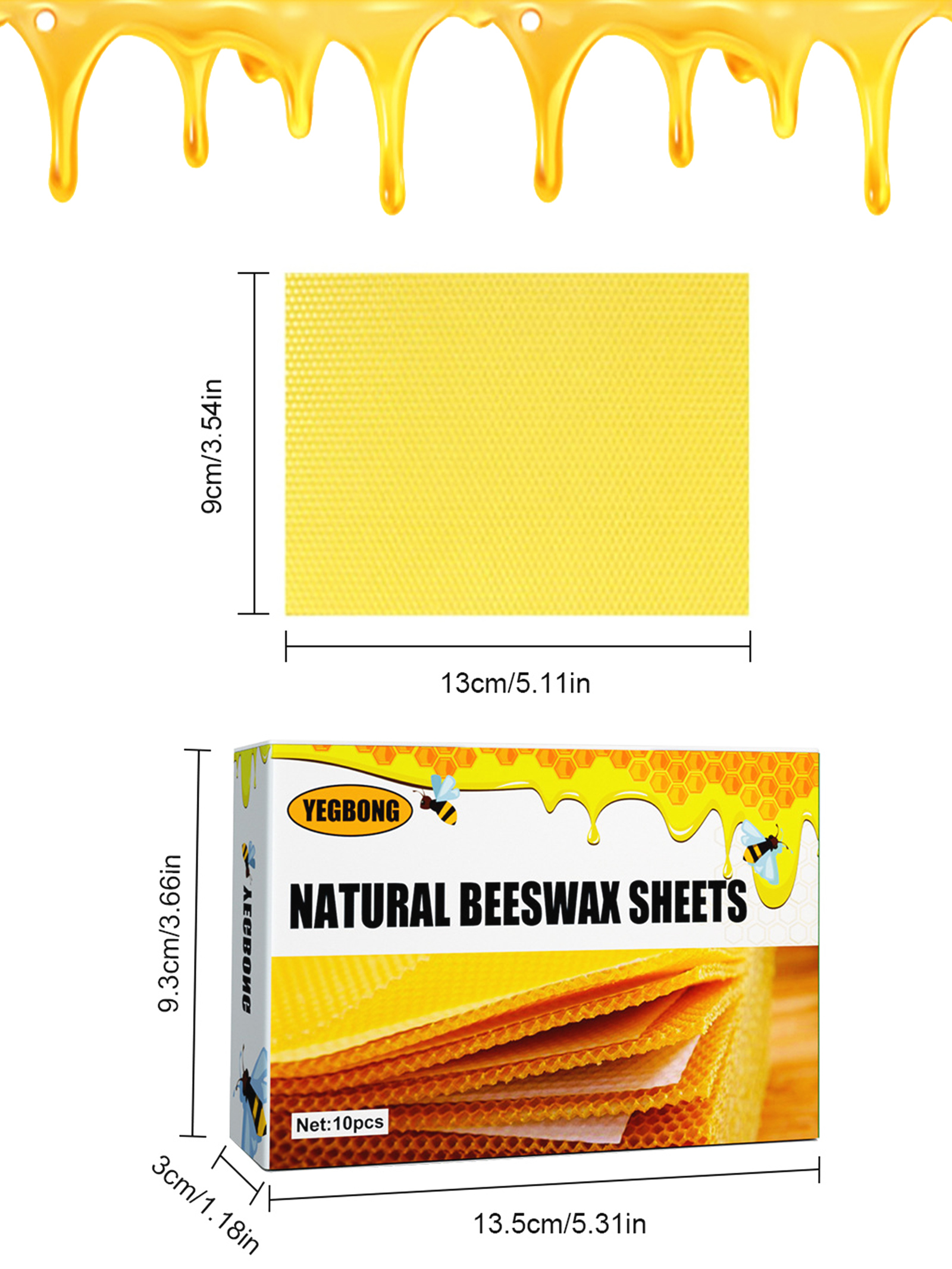10Pcs Natural Honeycomb Bee Wa - مراجعة Candle Making Supplies Usa وسعره