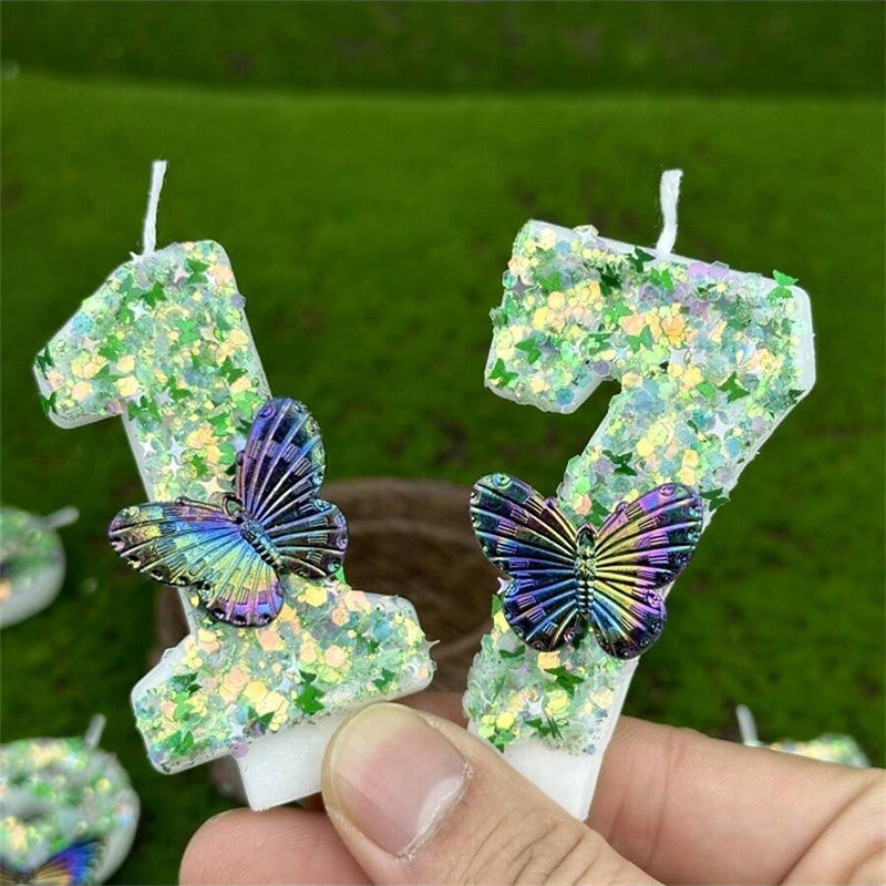 1Pc Green Sequins Number 0-9 B - مراجعة Candle Supplies Usa وسعره
