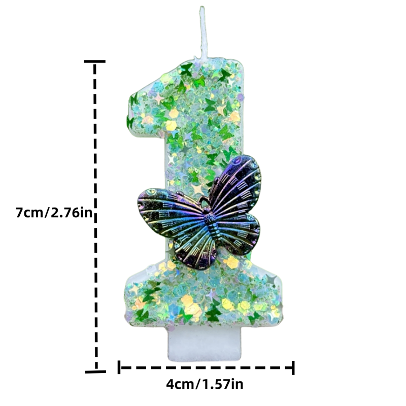 1Pc Green Sequins Number 0-9 B - مراجعة Candle Supplies Usa وسعره
