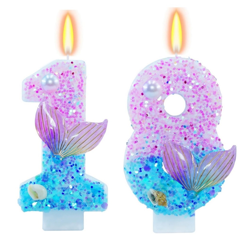 Mermaid Themed Birthday Candle - مراجعة Candle Supplies Usa وسعره