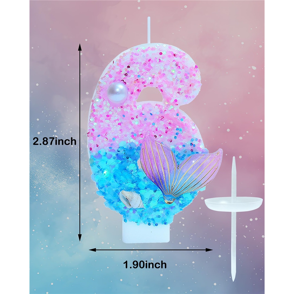 Mermaid Themed Birthday Candle - مراجعة Candle Supplies Usa وسعره