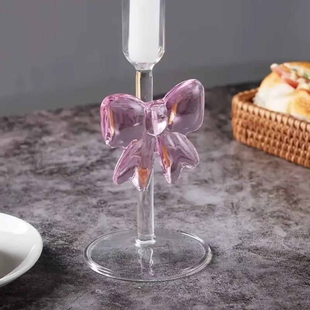 Clear Bow Candle Holder Tall G - مراجعة Candle Glass Supplies وسعره
