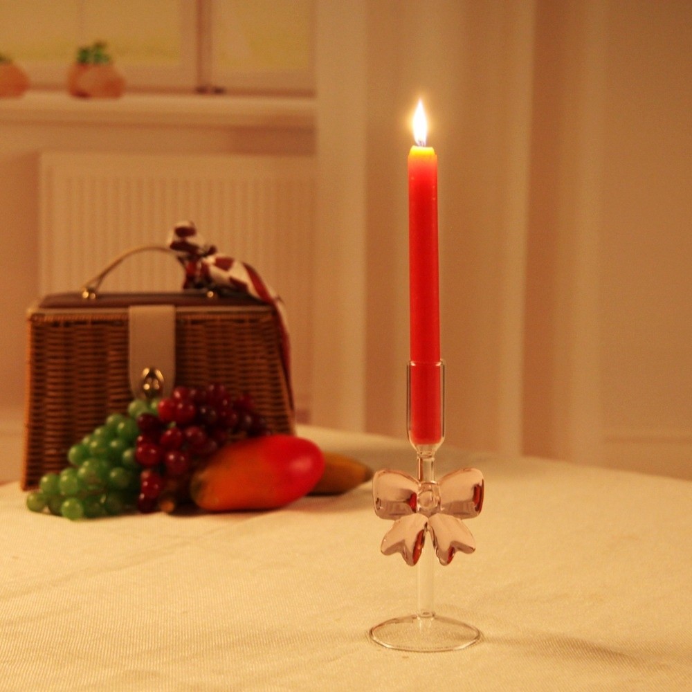 Clear Bow Candle Holder Tall G - مراجعة Candle Glass Supplies وسعره
