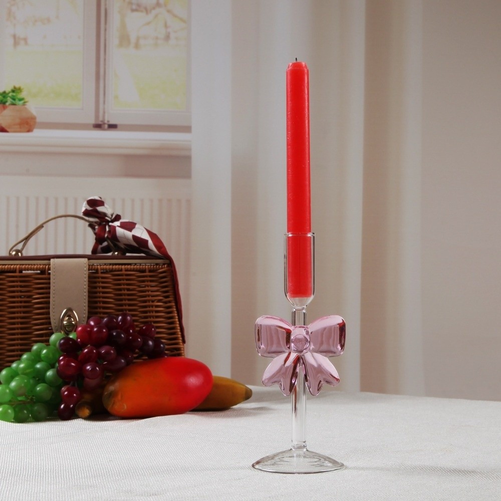 Clear Bow Candle Holder Tall G - مراجعة Candle Glass Supplies وسعره