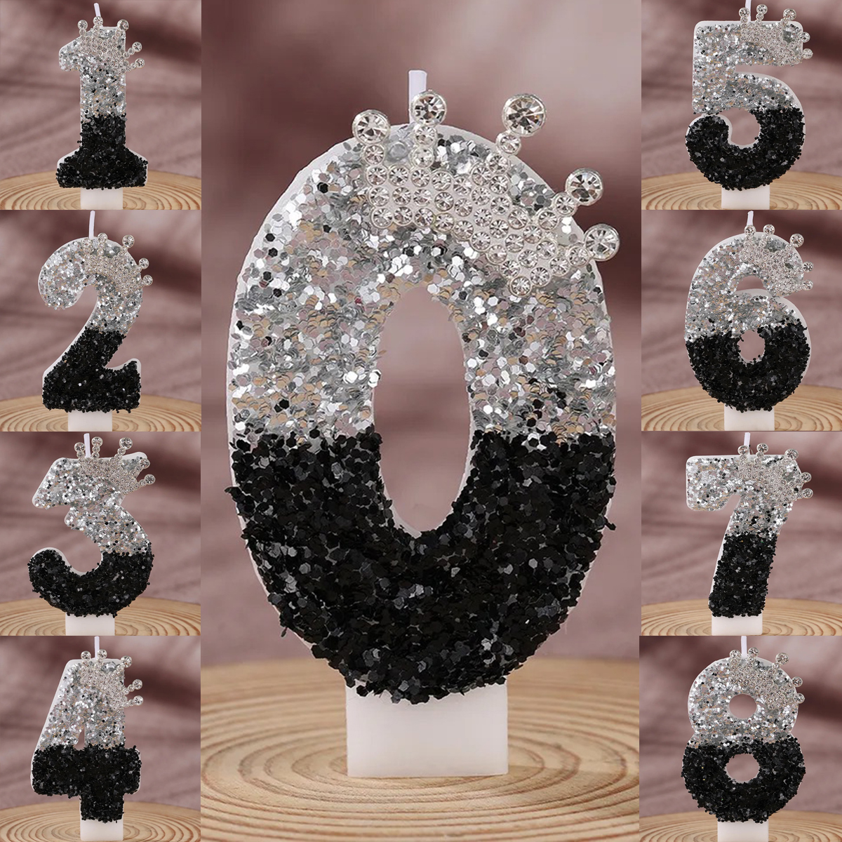 Black Silver Gradient Crown Ha - مراجعة Candle Supplies Usa وسعره