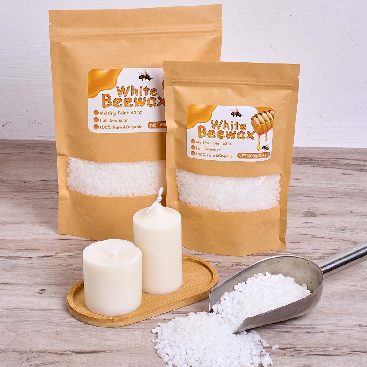 1000g White Beeswax DIY Candle - مراجعة Candle Making Supplies Usa وسعره